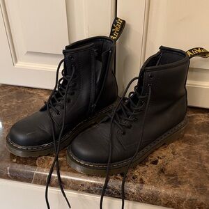 Dr. Martens Black Lace-Up Combat Boots for Kids